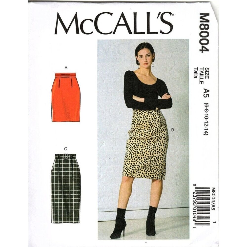 McCall's M8004 Misses 6 to 14 Easy Pencil Skirt Sewing Pattern Uncut